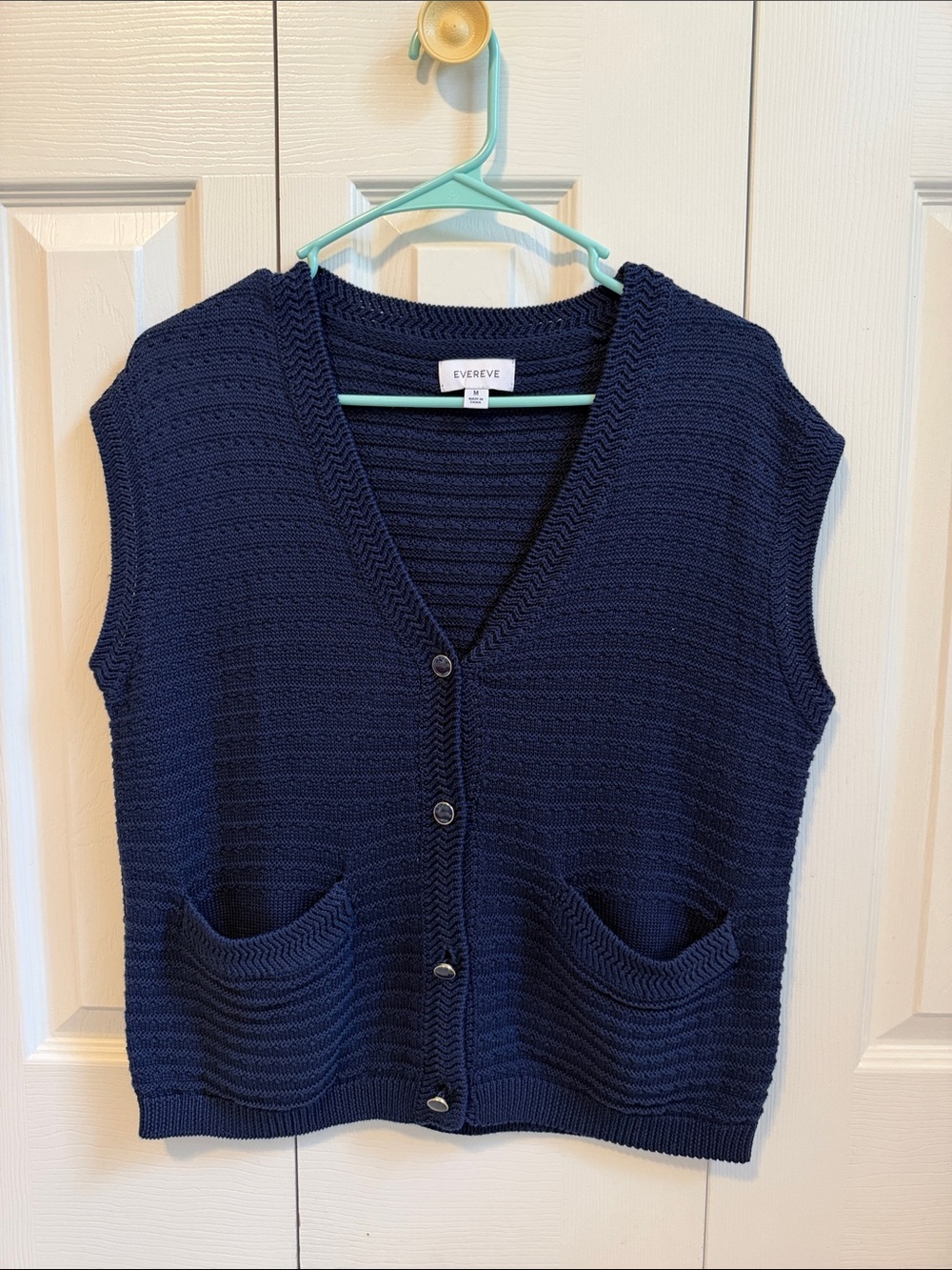 EVEREVE Navy Button-Front Knit Vest